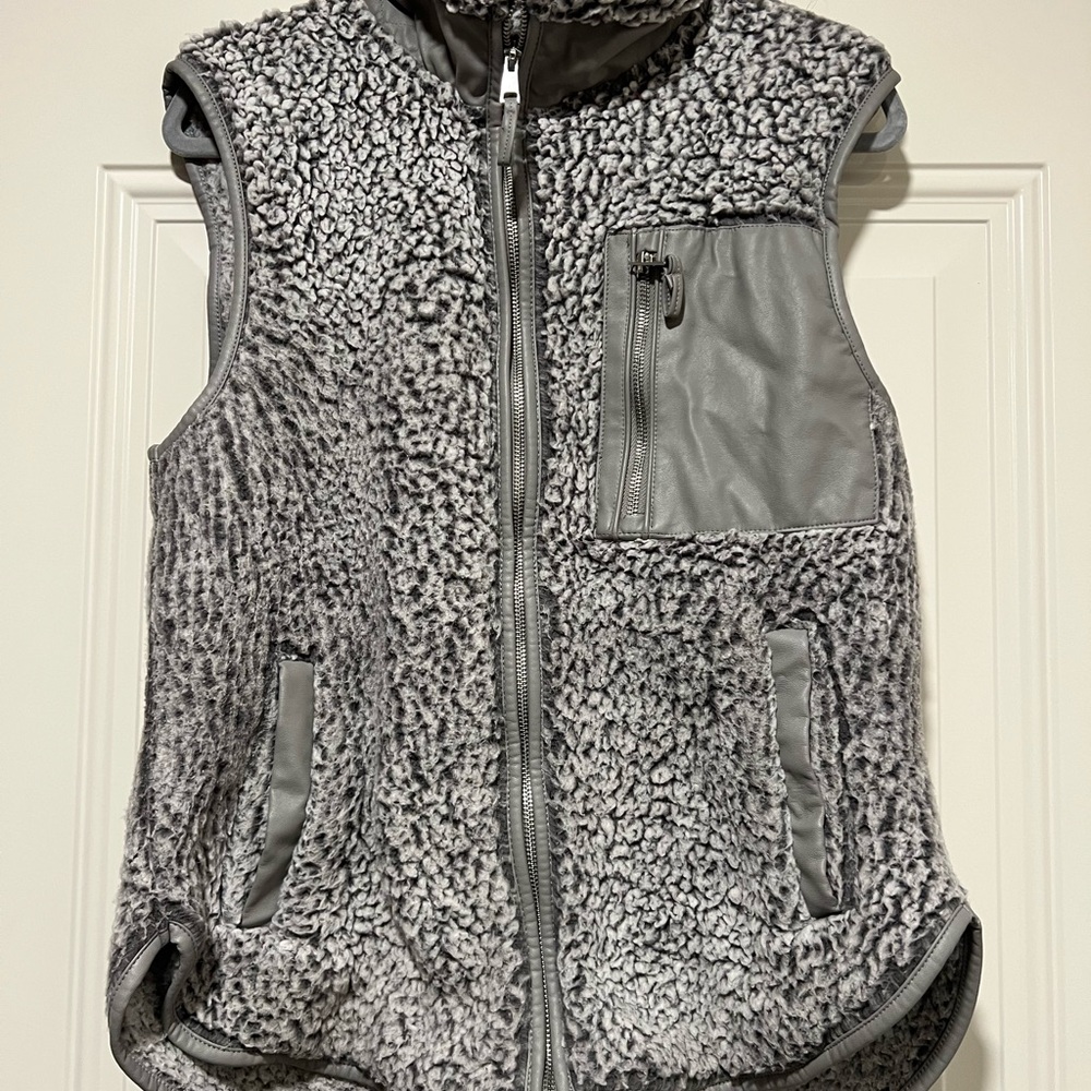Abercrombie & Fitch Taupe Plush Sherpa Jacket